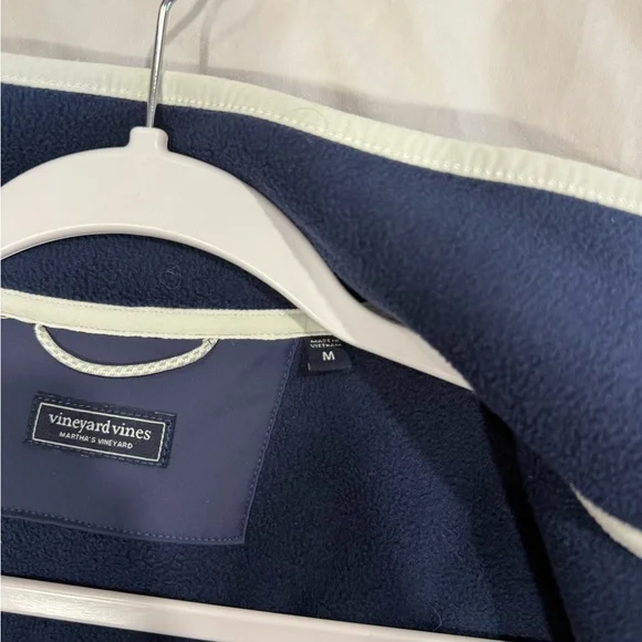 Vineyard Vines Navy Blue Fleece Vest with Floral Accents - Picture 5 of 6